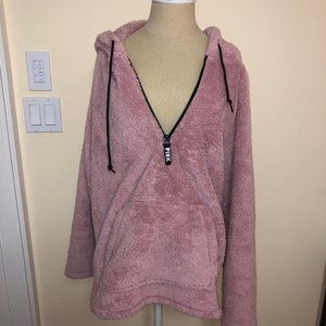 PINK Victoria's Secret Fuzzy Quarter Zip Pullover. Large.